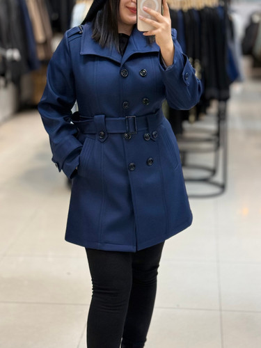 بارانی سرمه ای قد متوسط