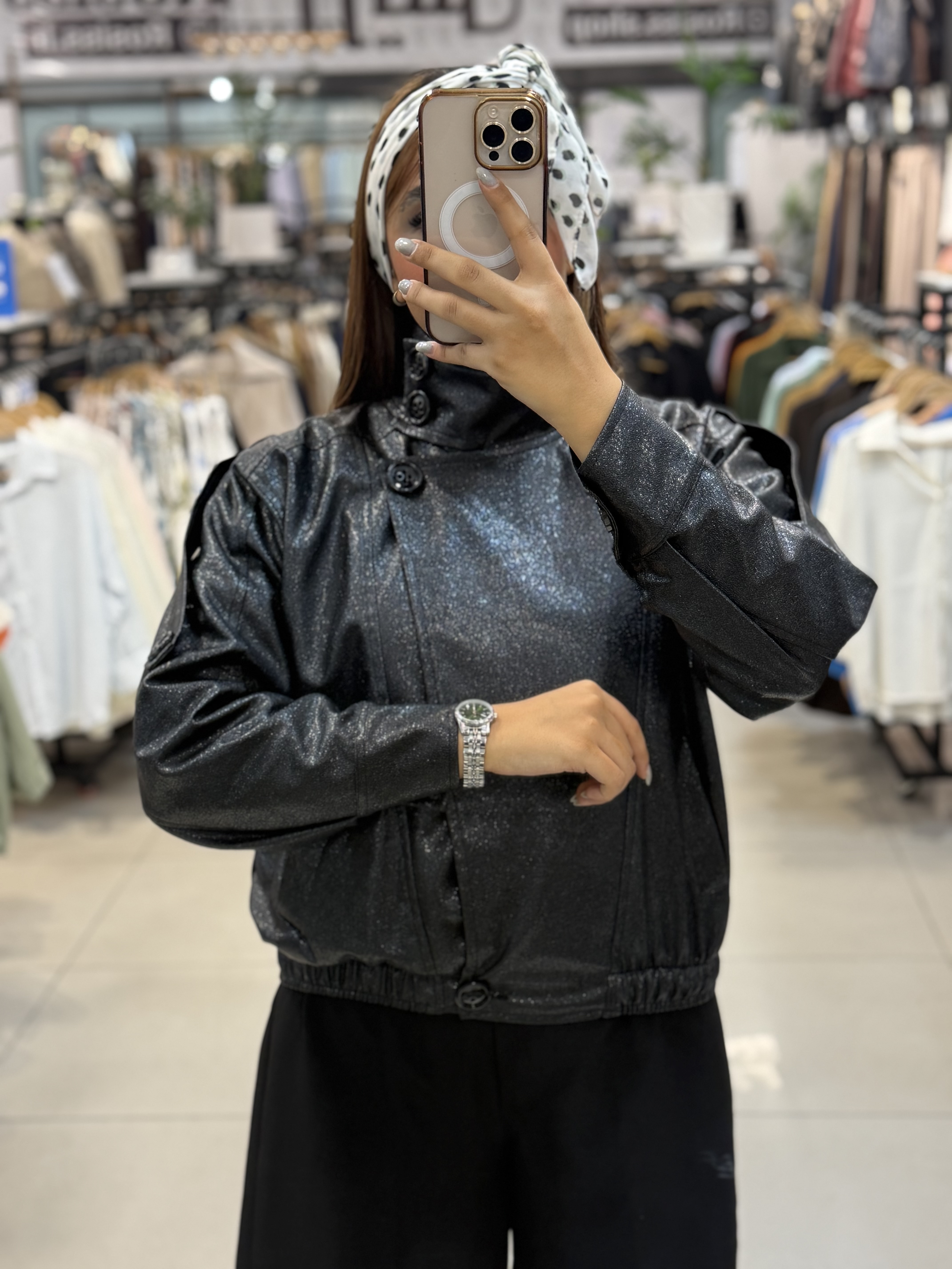 بامبر جکت دخترانه چرم 🧥